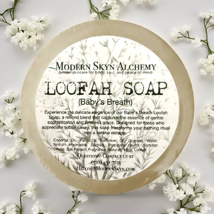 Modern Skyn Alchemy LLC. - Wholesale Bar Soap - Baby's Breath Loofah Soap0