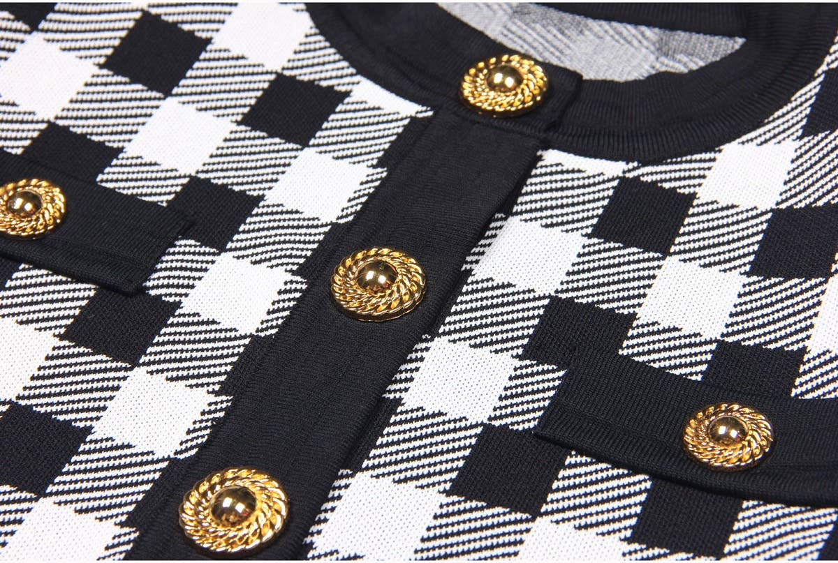 Productseeker - Wholesale Cardigan - Women's - JK071 Chic Plaid Cardigan Jacket - Autumn Essential27