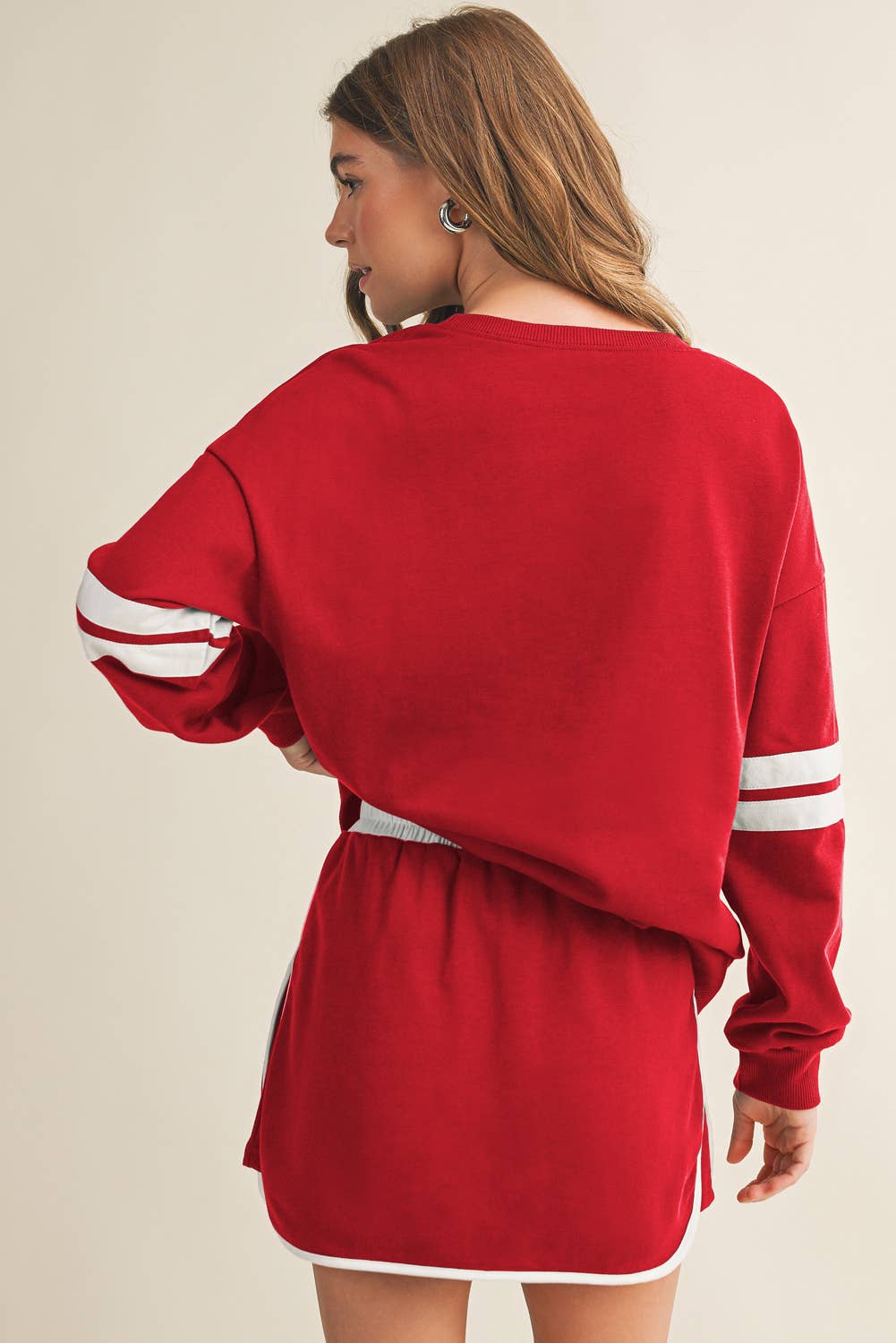 Aapparella - Wholesale Top & Skirt Set - Women's - Stripe Long Sleeve Top & Skort 2 Pcs Set | S-XL2