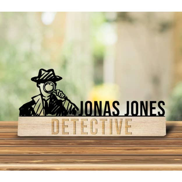 Kundenspezifisches Namensschild aus Holz für Detektivschreibtische, Namensschild-Geschenke für den Großhandel von Glow Neon