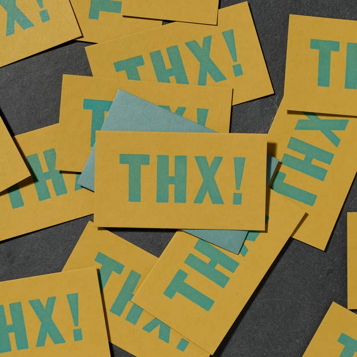 Etc. Letterpress - Wholesale Thank You Card - THX! Mini Card1