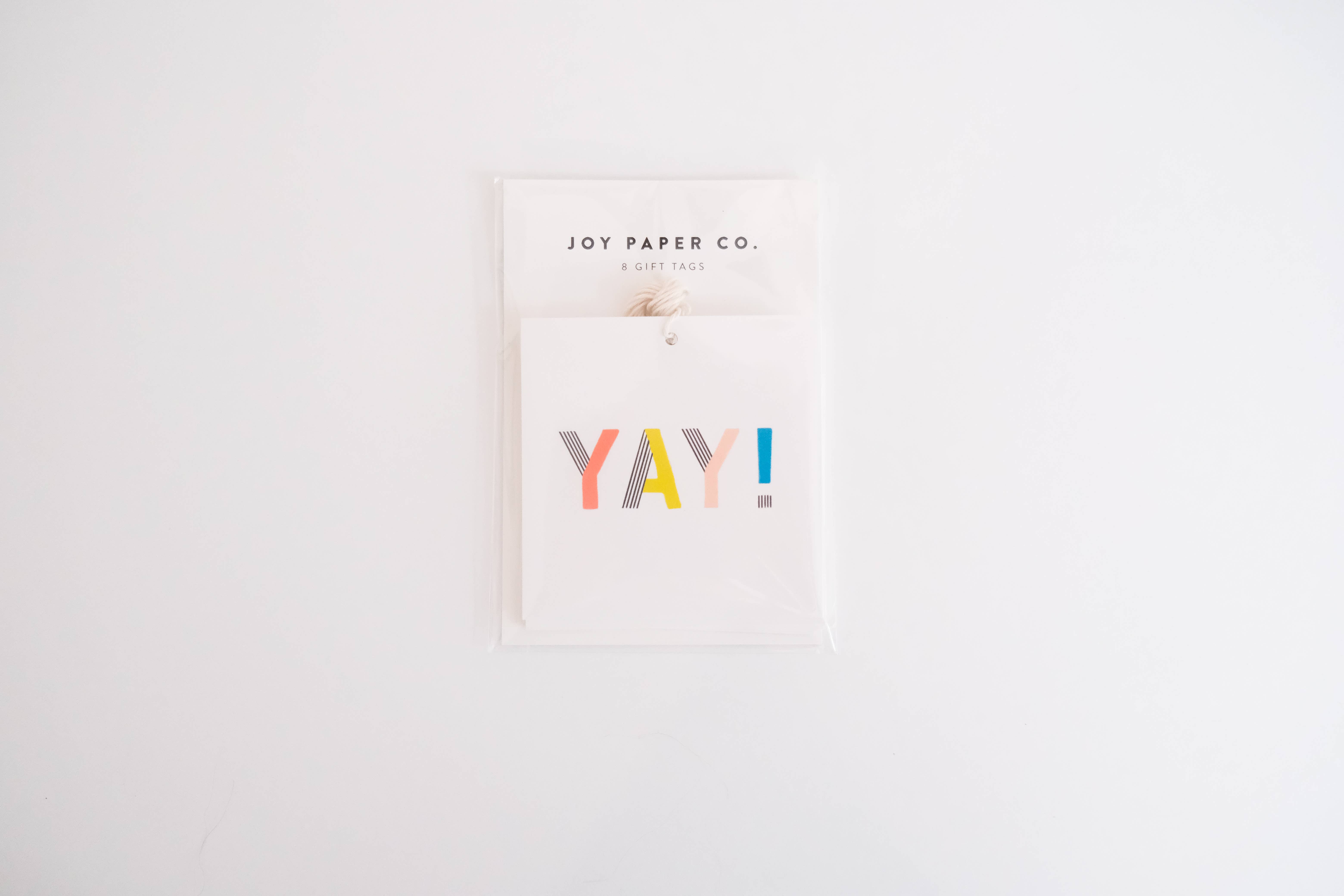 Joy Paper Co. – Engroshandel Gaveetiket – YAY Gave Tags (Sæt af 8)0