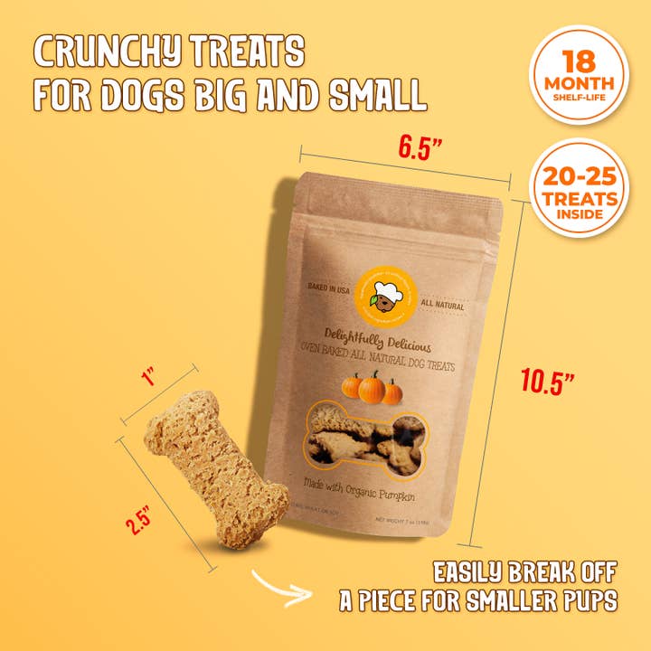 Delightfully Delicious Dog Treats - Wholesale Pet Treats - Dog - Organic Pumpkin Dog Treats | Pet Treats | Dog Treat Bag