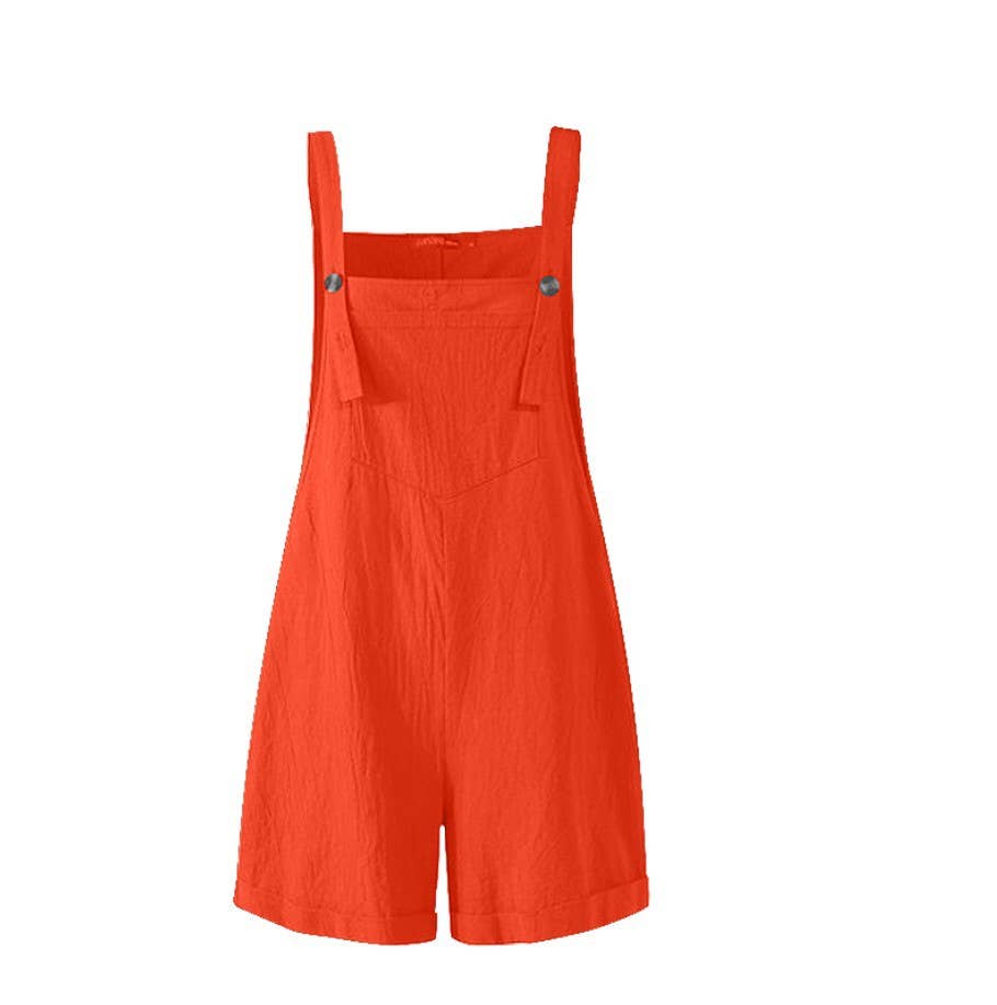 HIDDENBRAND - Wholesale Jumpsuit - Women's - Casual Button Shorts Overalls5