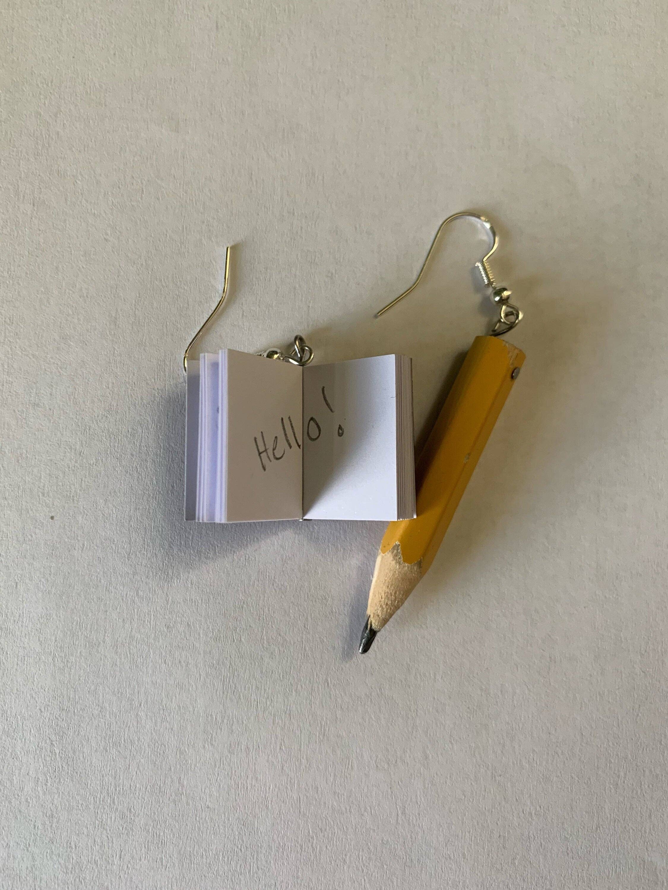 Sageware - Wholesale Dangle Earrings - Mini Book and Pencil Earrings4