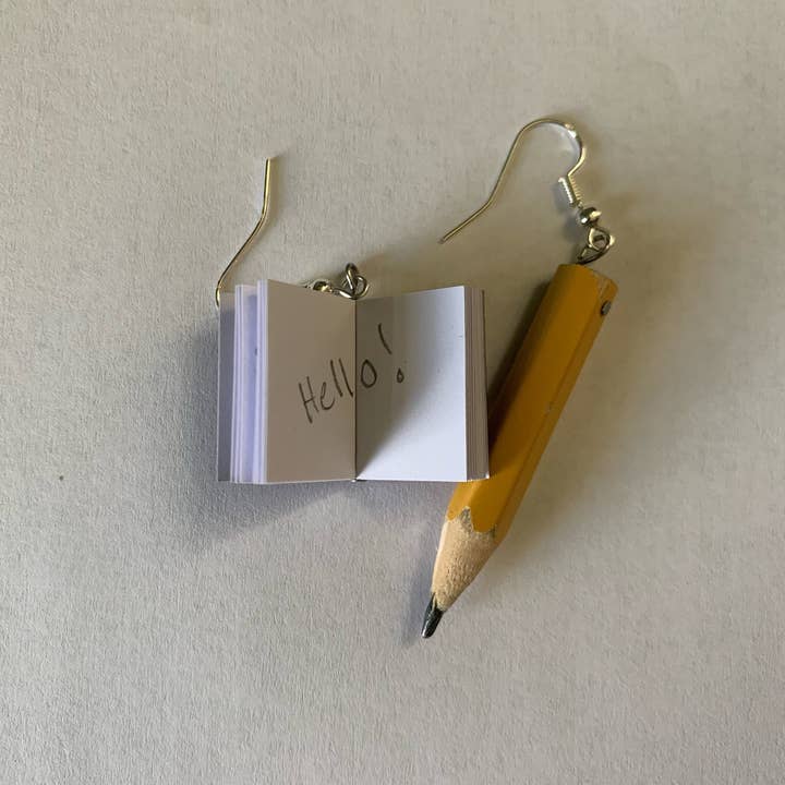 Sageware - Wholesale Dangle Earrings - Mini Book and Pencil Earrings4