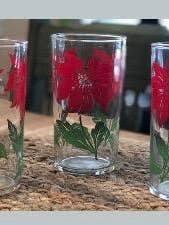 Poinsettia Juice Cups for wholesale by Bushel + Peck Handcrafted