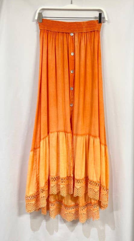 VENTI6 - Vente Jupe – femme - JUPE MAXI HI LO À MOTIF FLORAL TRESSÉ (8045)8