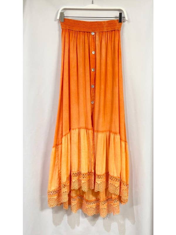 VENTI6 - Vente Jupe – femme - JUPE MAXI HI LO À MOTIF FLORAL TRESSÉ (8045)8