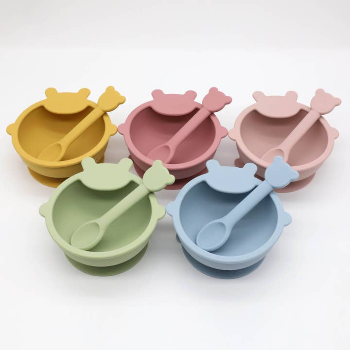 MyKids-USA® – wholesale Matningsset - Baby – Baby tecknad björn form kompletterande mat utbildning silikon