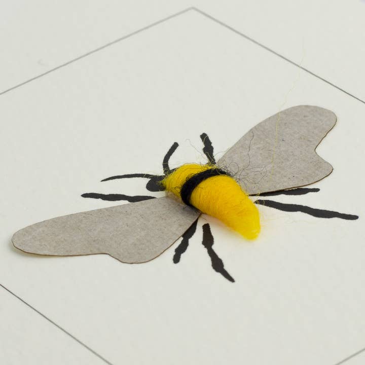 Papersheep UK - Wholesale Everyday Greeting Card - Bee card with special hand finishing| 3-d effect| Nature 1