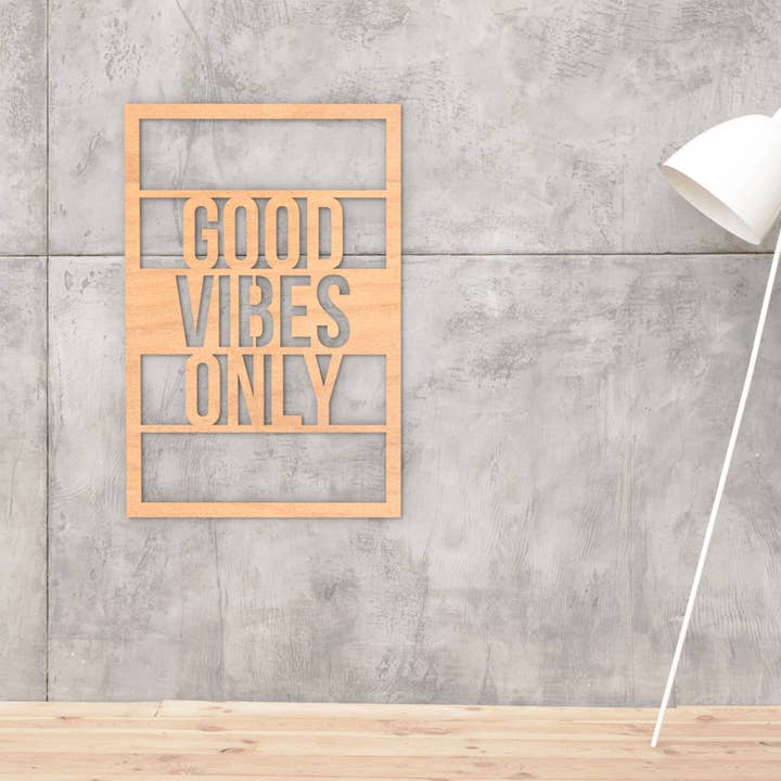 PeroWorx Designs - Wholesale Sign - Good Vibes Only Wood Wall Art Sign, Inspirational Quotes3