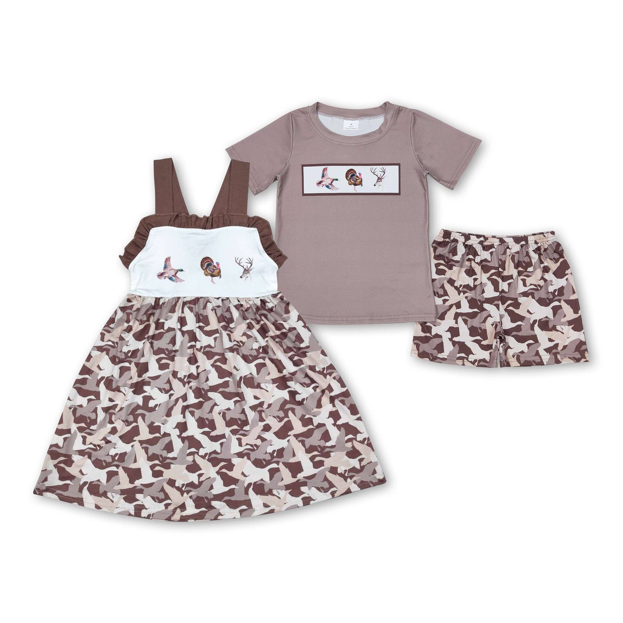 Yawoo Garments - Vente Robe – enfant - Robes à bretelles, canard, faisan, cerf, camouflage, pour enfants et filles3