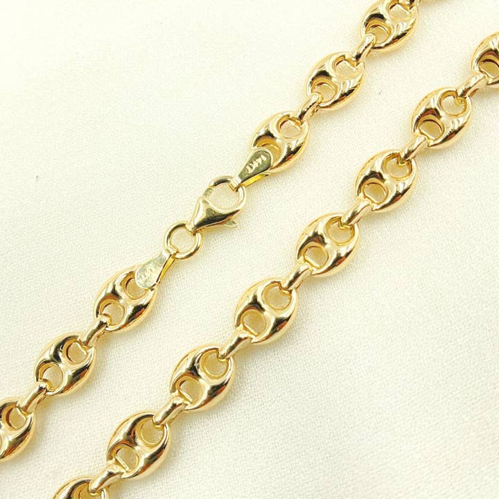 14K51. 14K Solid Yellow Gold Fancy Marina Style Link Chain for wholesale by Jewels & Chains