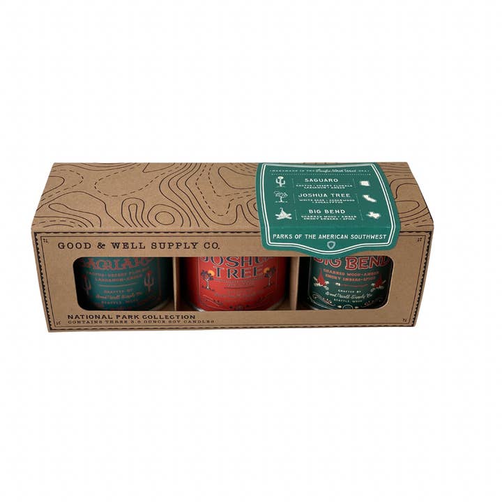 Good & Well Supply Co. - Wholesale Jar/Filled Candle - National Parks of the American Southwest Mini Candle Set