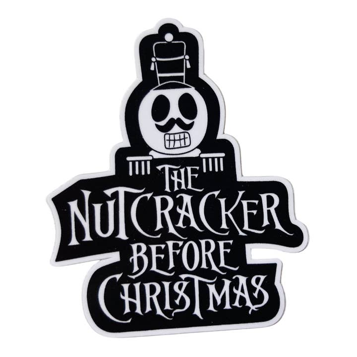 Adesivo Lo Schiaccianoci Prima di Natale, 2,5" x 3" per la vendita all'ingrosso da parte di Denali & Co.