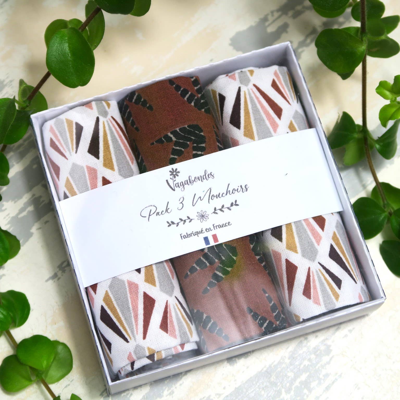 Vagabondes - Wholesale Handkerchief - Unisex - Pack of 3 Cotton Handkerchiefs, Reusable and Eco-friendly18