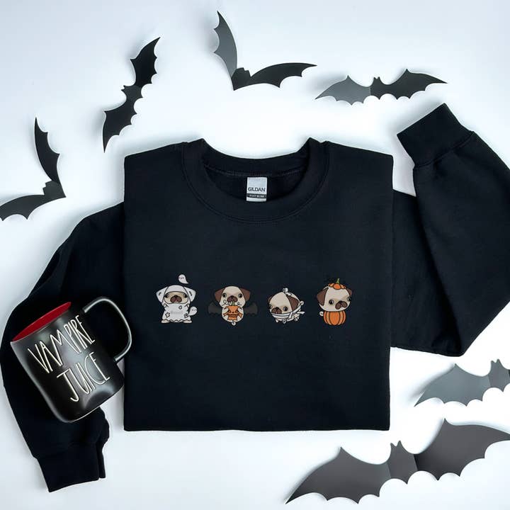 Halloween Crewneck Dog Sweatshirt Puppies in Costume for wholesale by MIDWESTICA