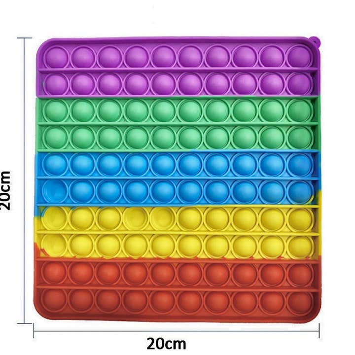 Groot formaat Rainbow Bubble Pop Fidget speelgoed - Vierkant voor wholesale door Q&C Distribution