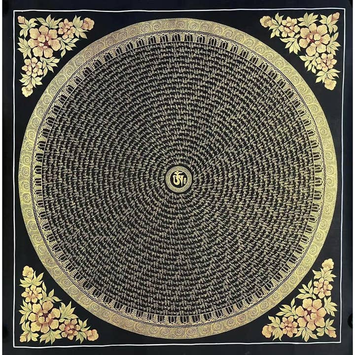 Grande Thangka Mandala do Mantra Om por atacado de Art Of Tibet