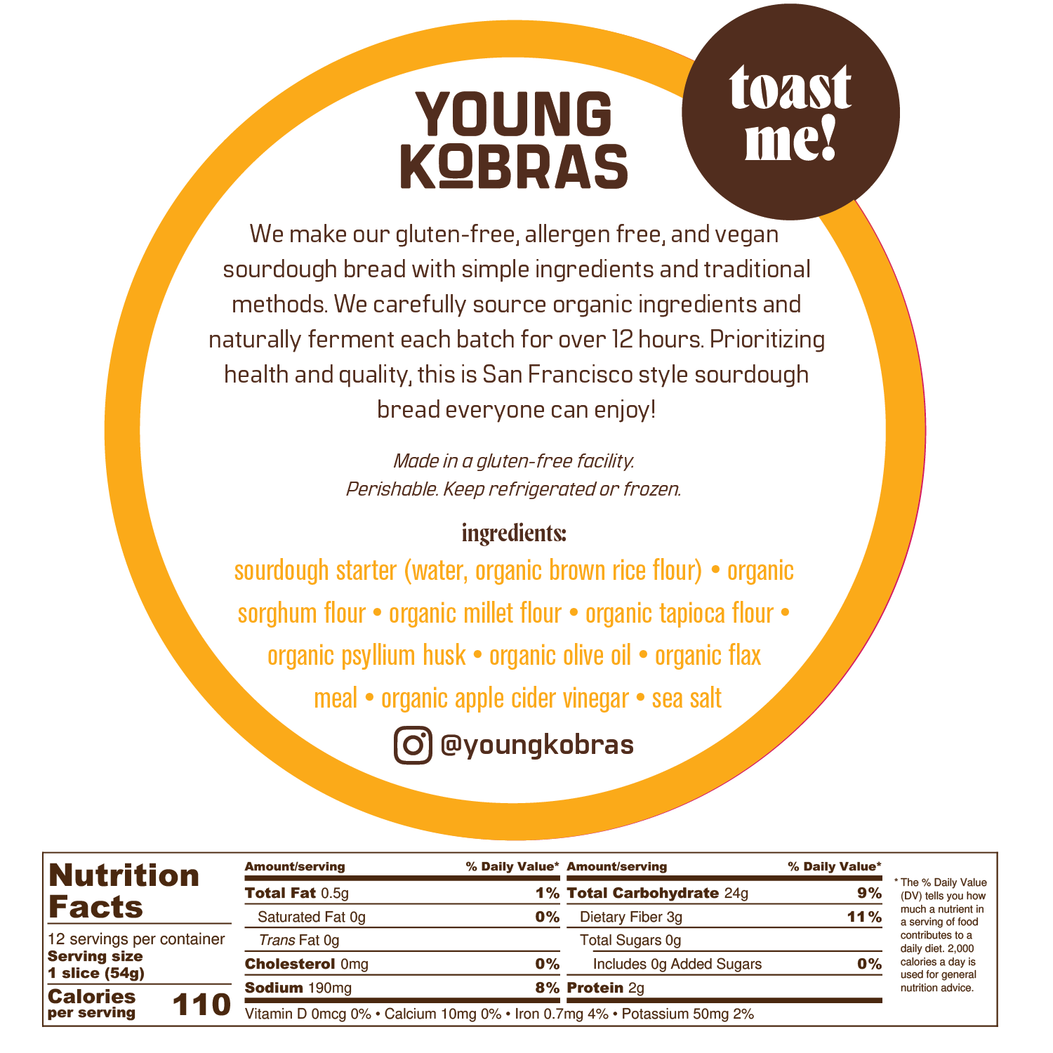 Young Kobras - Wholesale Bread/Tortilla - 4 Gluten-Free Sourdough Loaves (sliced)13