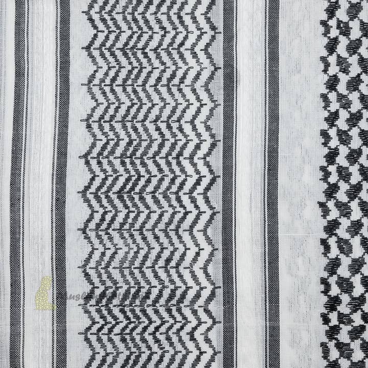 IndoMode - Wholesale Scarf - Men's - Black White Keffiyeh Arafat Scarf Shemagh 120X120cm Wide White Borders