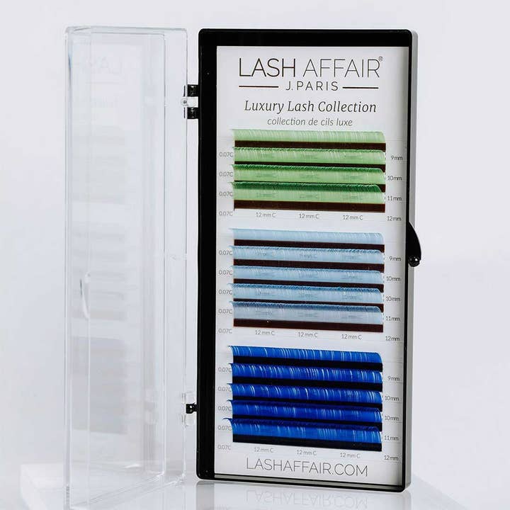 Luxury Blue Volume Lash Extensions for wholesale by Lash Affair
