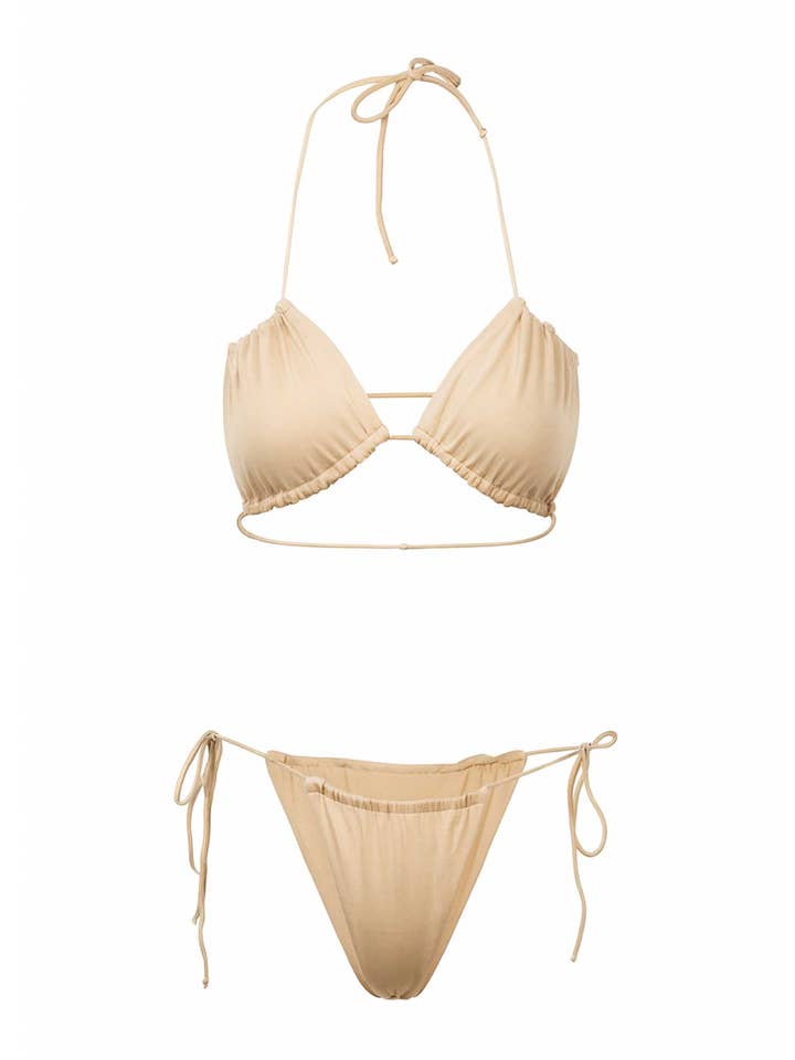CHAMPAGNE GUMMIE TIE BIKINI for wholesale by KALAIA