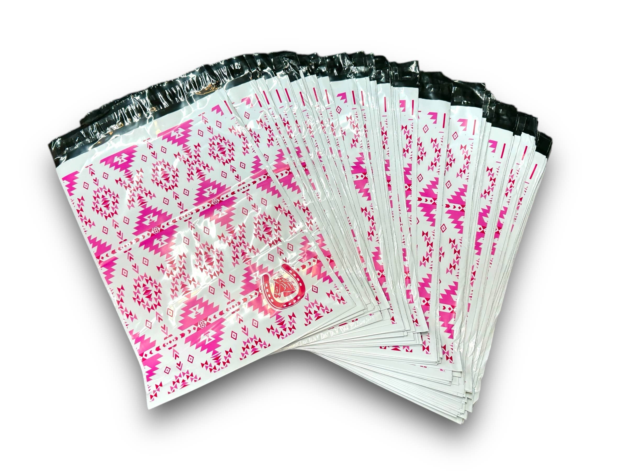 Western Linens – Agrafador por atacado – Saco de Envio de Polietileno Temático Western Rosa2