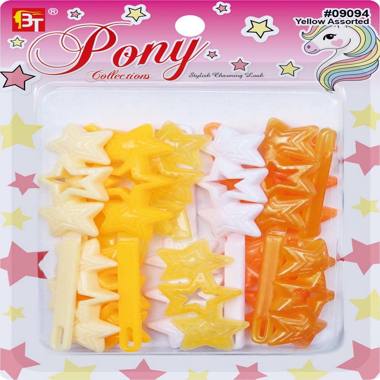 KT Supply - Wholesale Retailer Display - Jewelry - Barrettes 3 Star Yellow Assorted0