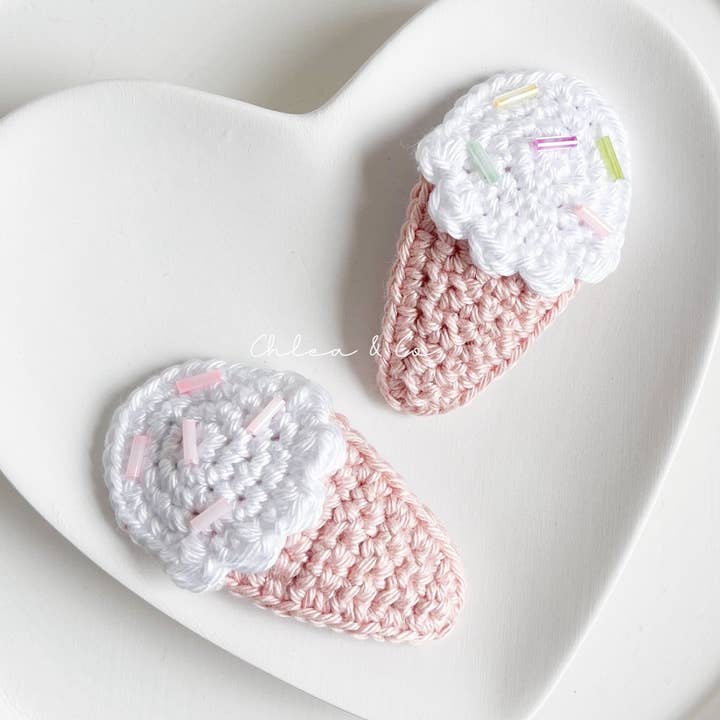 Sprinkle Gelato Crochet Clip for wholesale by Chlea & Co.
