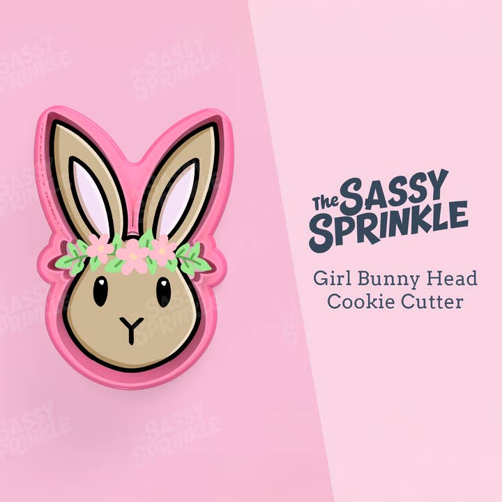 Emporte-pièce Fille Lapin de Pâques, Lapin Fleuri pour la vente par The Sassy Sprinkle