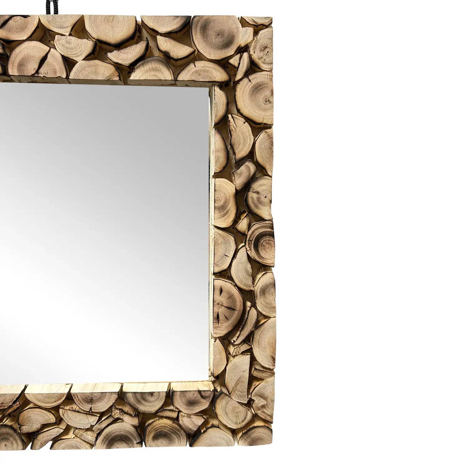 Etnico del Mondo - Wholesale Wall Mirror - Rustic Moroccan Mirror in Natural Handcrafted Wood#13