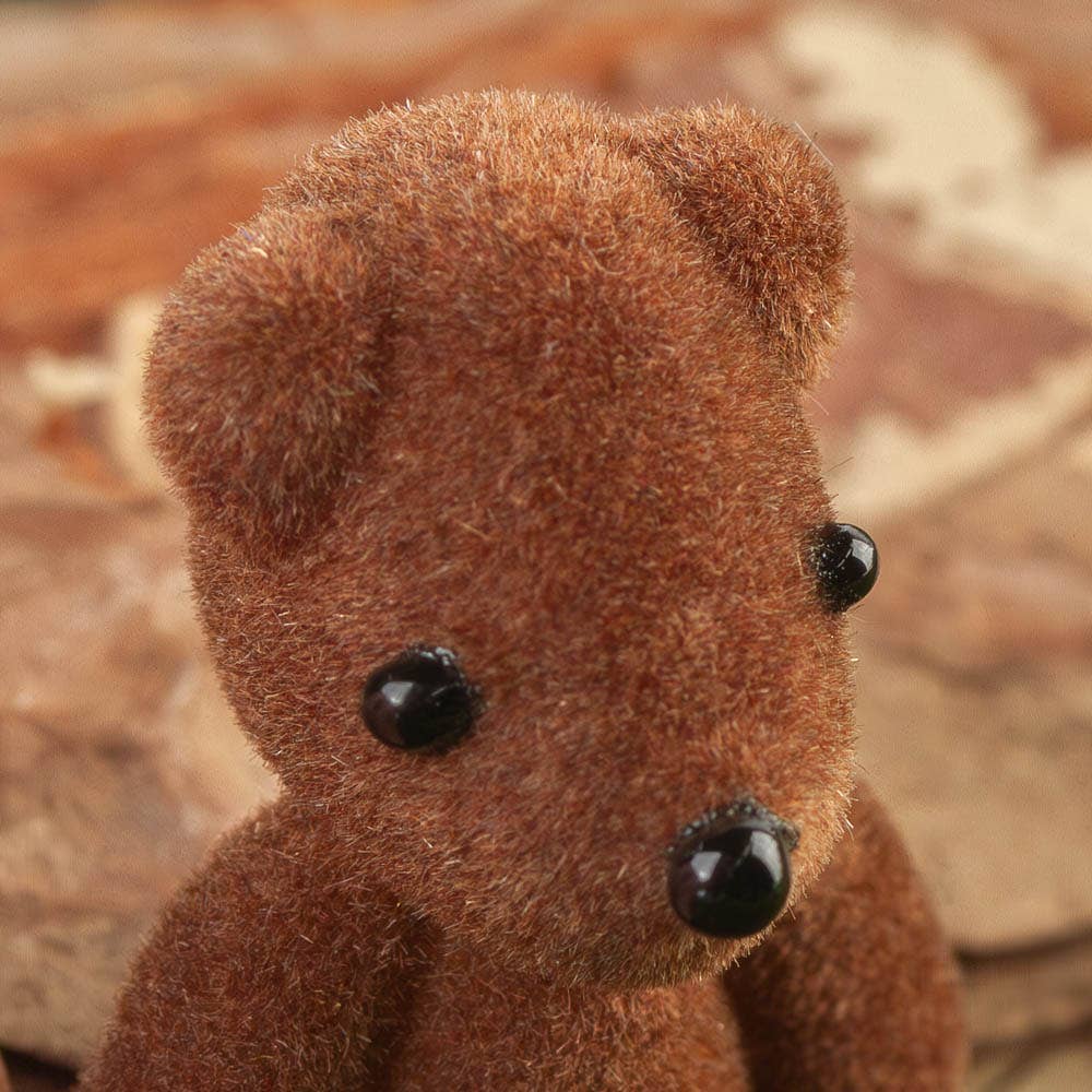 Factory Direct Craft - Wholesale Decorative Tabletop Object - Bag of 12 Flocked Mini Brown Baby Teddy Bears - 1-3/4" 1