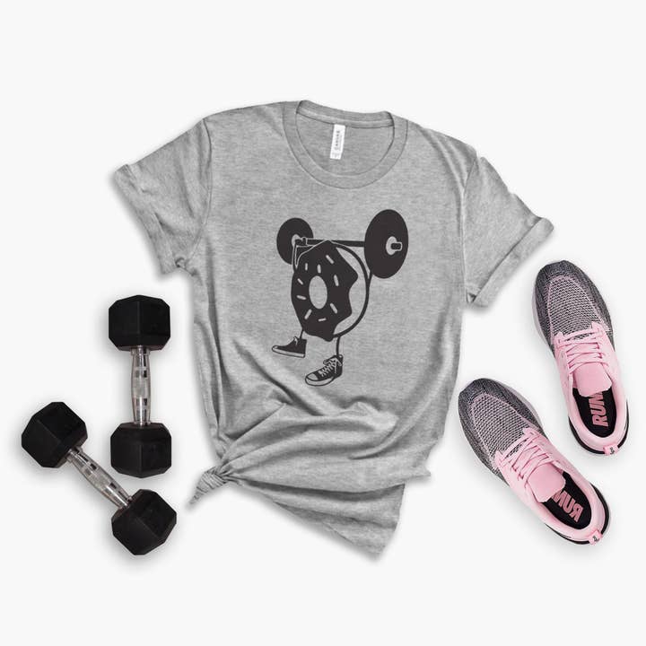 Stiles Tee Co. – wholesale Screen printed t-shirt – Women′s – Cute Donut Funny Workout Shirts | Crossfit Gym shirt