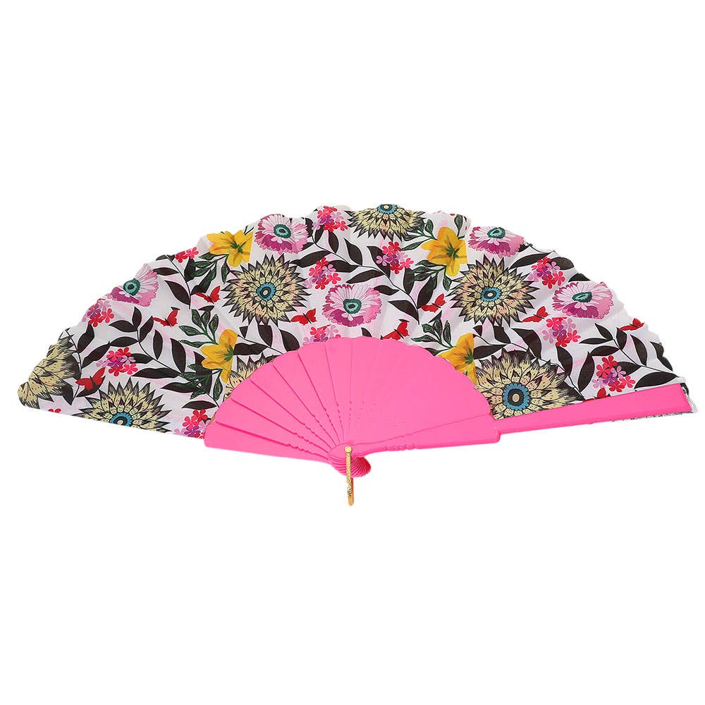 Sensibling Corp. - Wholesale Handheld Folding Fan - 12PCS - Bold Vibrant Floral Pattern Printed Folding Fans4
