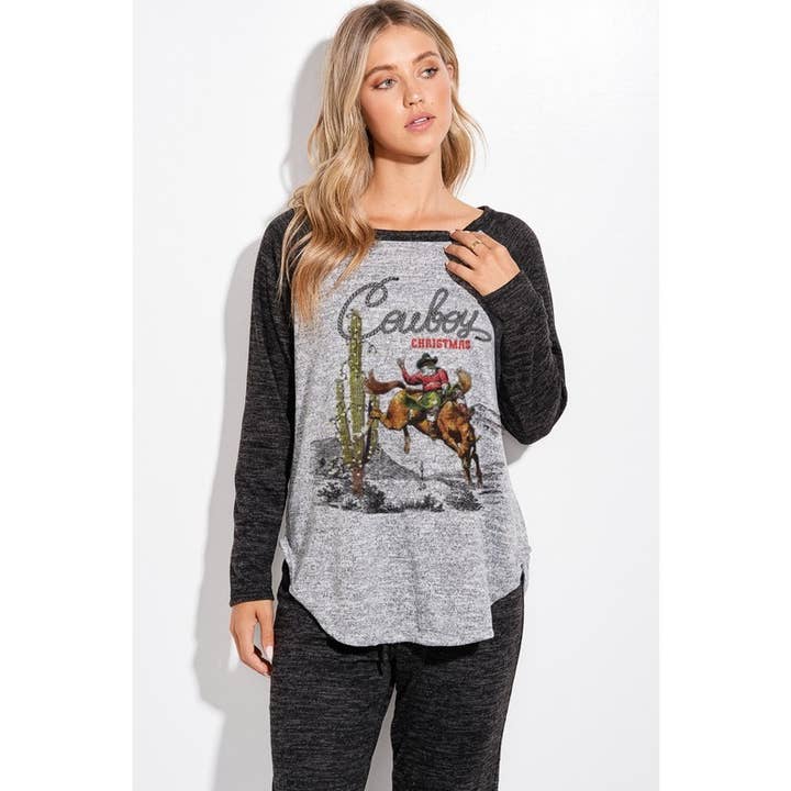 Phil Love - Vendita all'ingrosso Completo loungewear - Donna - Set di abbigliamento da salotto natalizio da cowboy