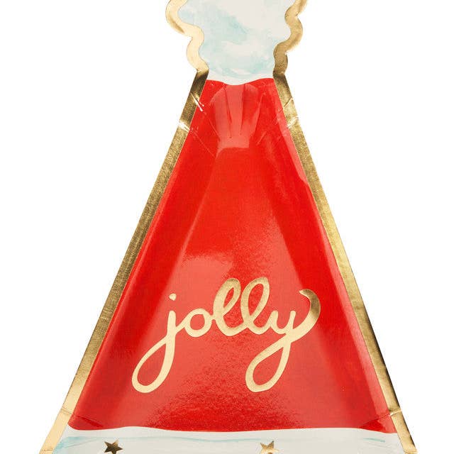 Hat Salad Plate Jolly Holiday/8 pkg for wholesale by Sophistiplate