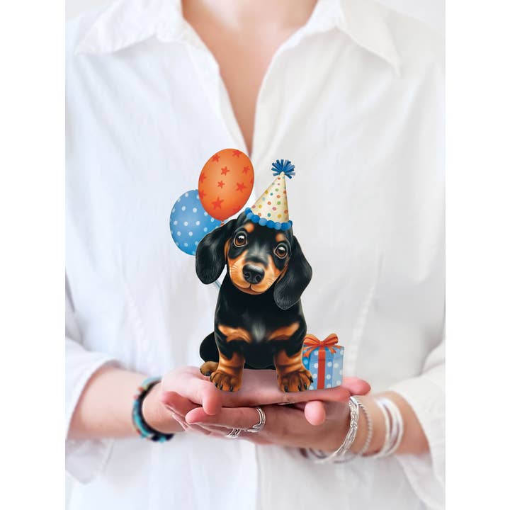 FreshCut Paper LLC - Wholesale Everyday greeting card - Mini Birthday Puppy (10 Mini Pop-up Greeting Cards)