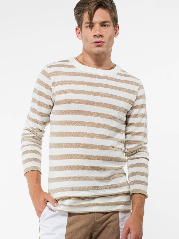 Men's Long Sleeve Gold Sweater for wholesale by Uwi Twins Fashion Label