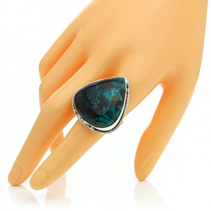 UniArt - Wholesale Cocktail/Statement Ring - Azurite drop ring and 925 silver15