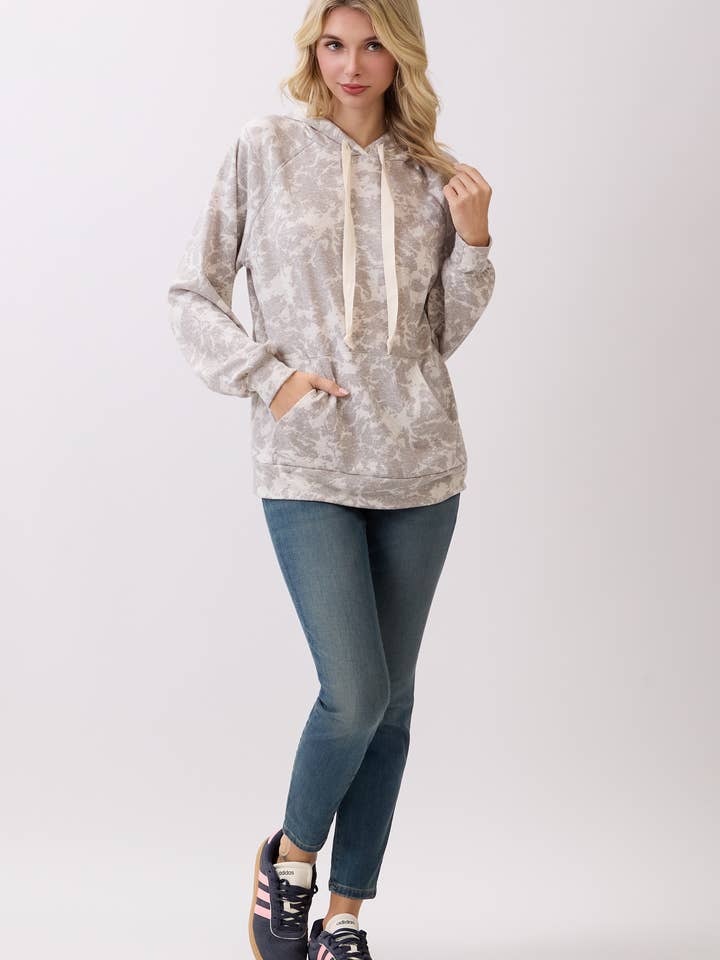 BOMBOM - Wholesale Hoodie - Women's - TL2106 Marble Wash Knit Hoodie5