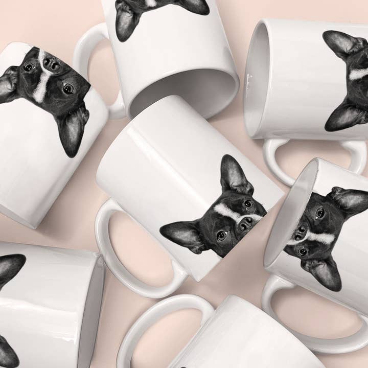 Perkie Prints - Wholesale Coffee Mug - Peeking Boston Terrier Mug