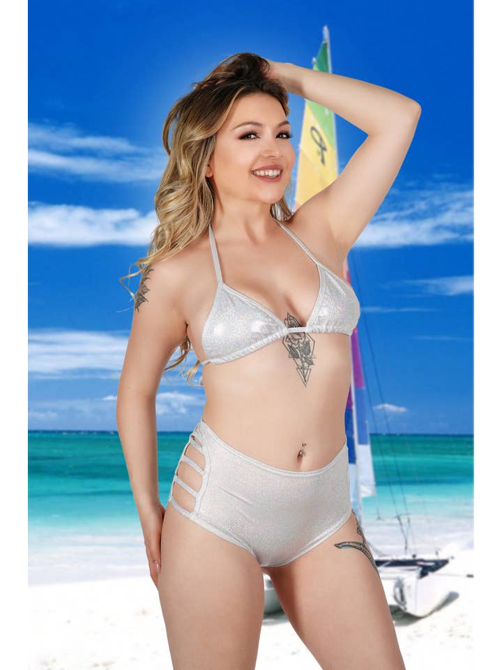 Western Fashion – wholesale Two-piece swimsuit – Women’s – 14647-SET SIDE CUT OUT HI WAISTED BIKINI BOTTOM AND TOP -SET