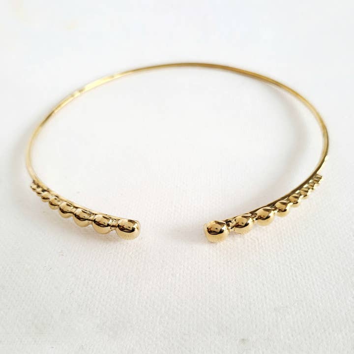 Brass beaded thin minimal collar choker necklace for wholesale by Bisjoux