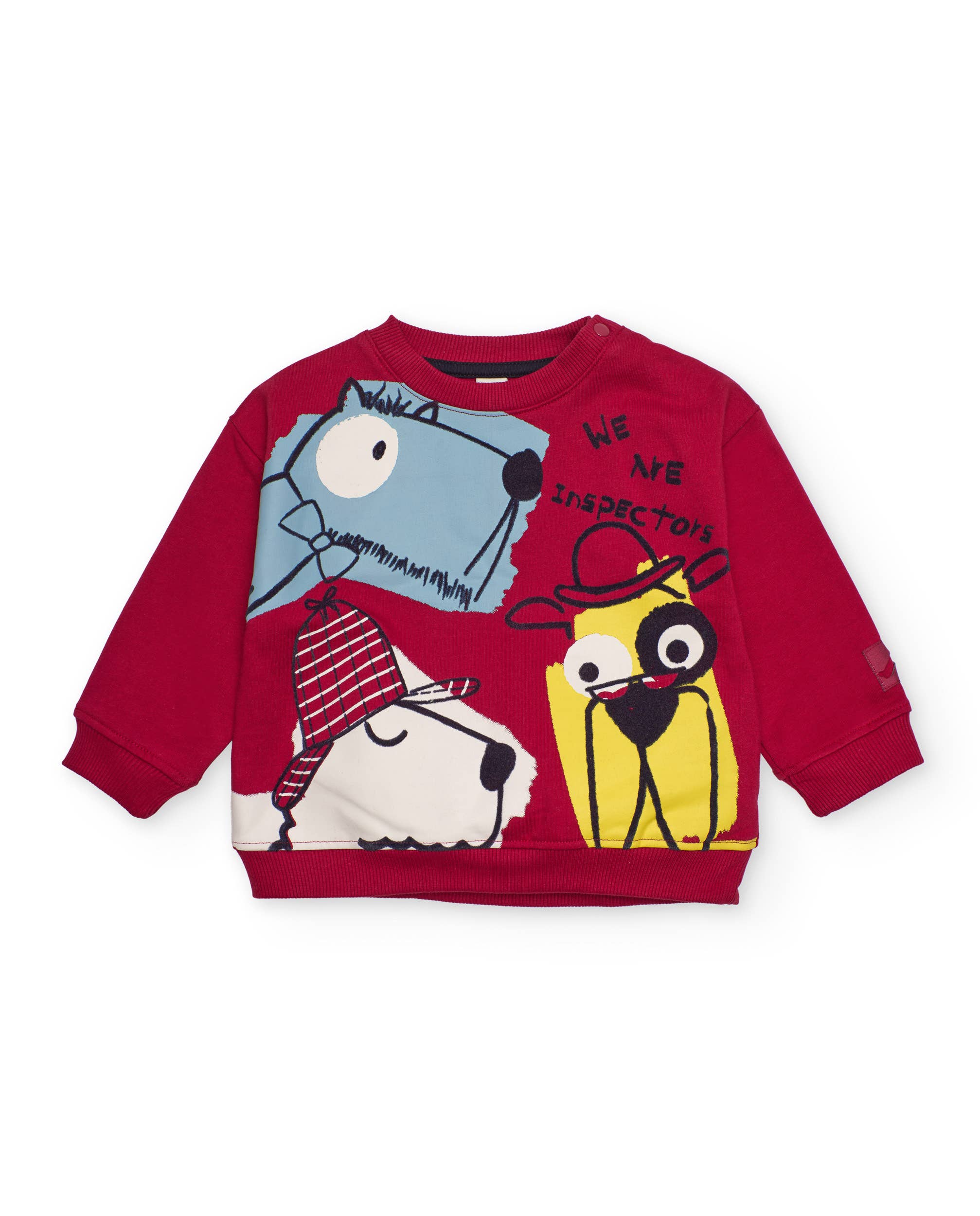 tuc tuc - Wholesale Sweatshirt - Kids - Red children's sweatshirt with detective dogs print