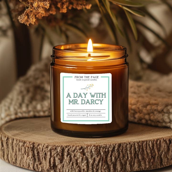 A Day with Mr. Darcy | Book Inspired Soy Candle for wholesale by From the Page