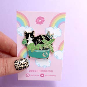 Am I Ok Pink Cat Cute Enamel Pin Funny Hard Lapel Badge For Bag