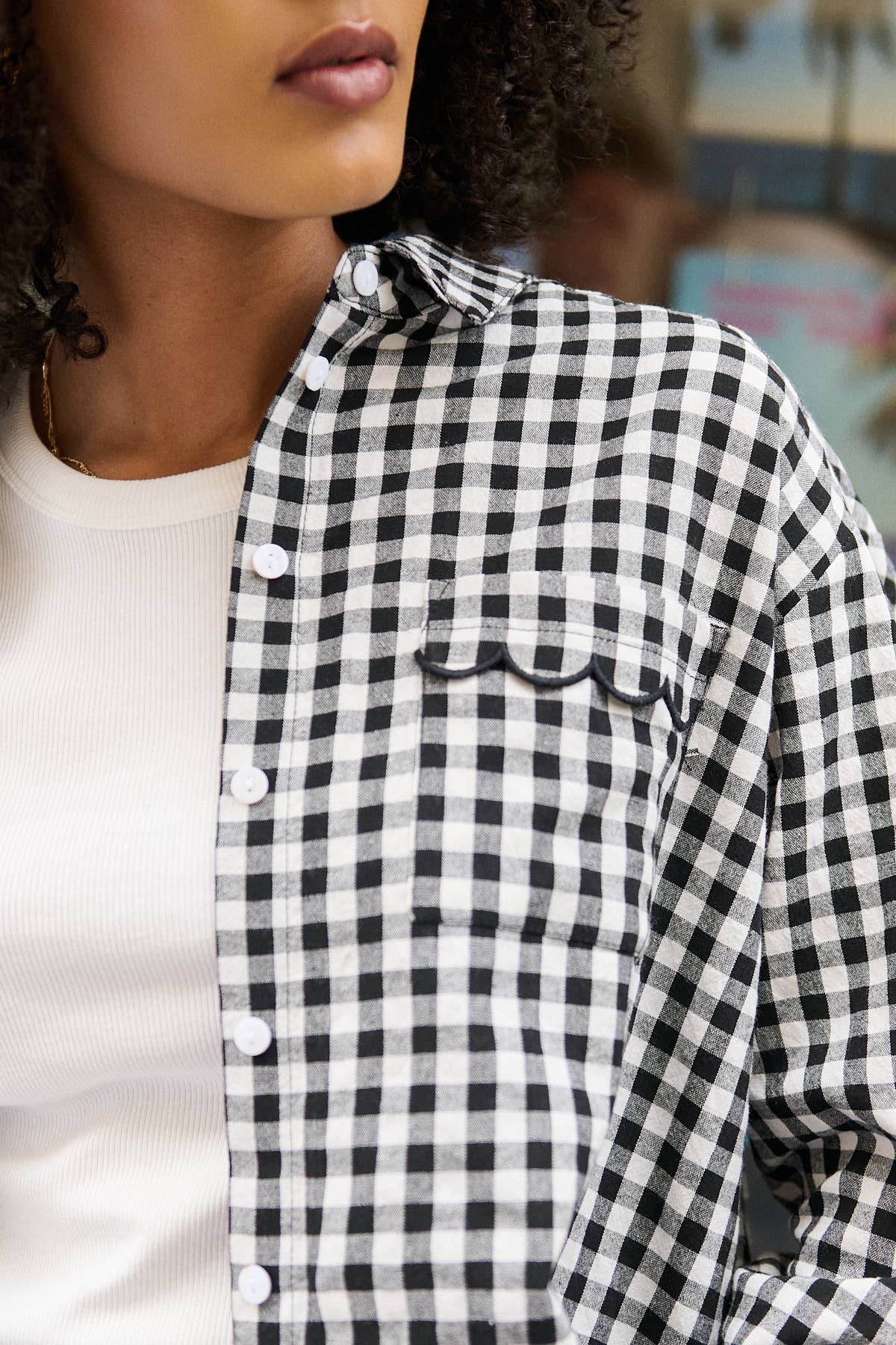 Nathael Paris - Wholesale Shirt - Women's - Loose-fit gingham print cotton shirt2