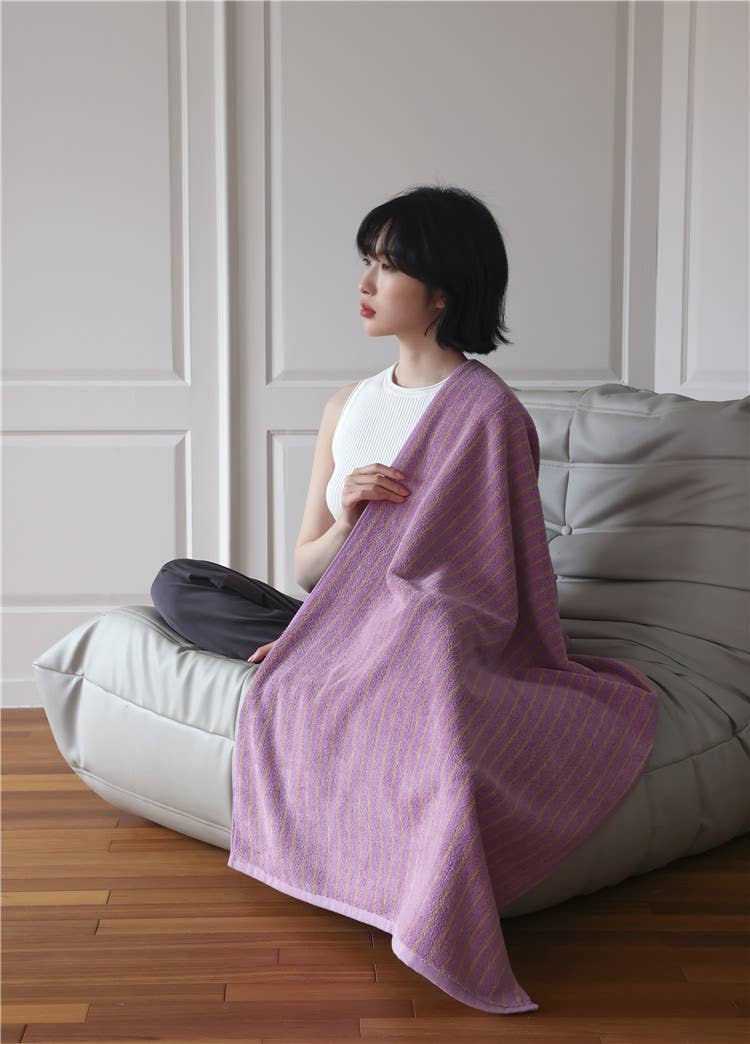 INSPECIAL HOME - Wholesale Bath Towel - Ultra Soft Absorbent Retro Stripe Bath Towel - 100% Organic 15
